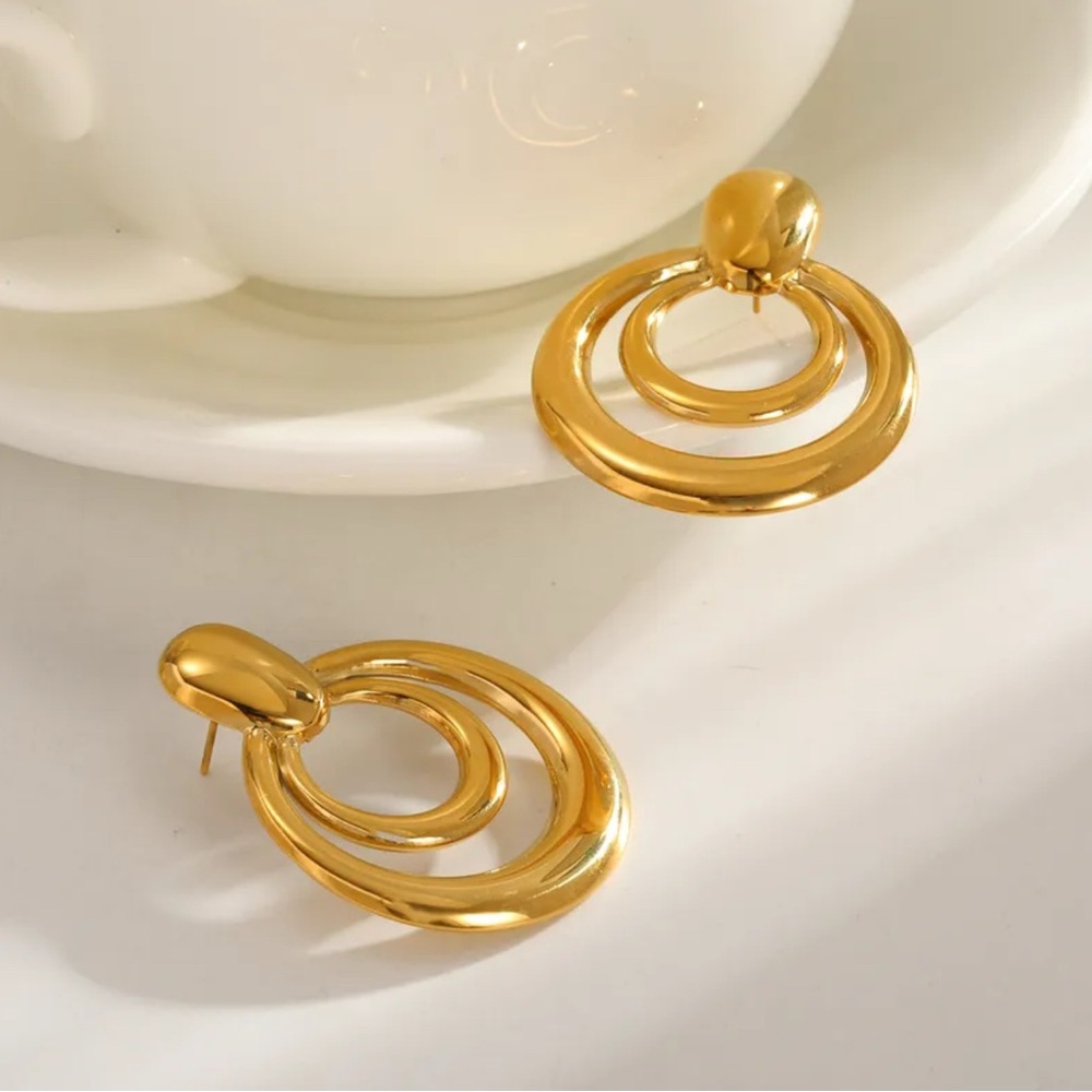 Stanley Gold Double Hoop Earrings
